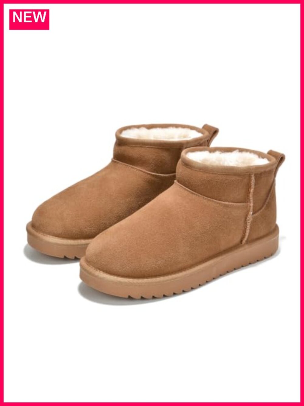 Genuine Leather Ankle Boots Faux Fur Lined Water-Resistant Winter Booties Women